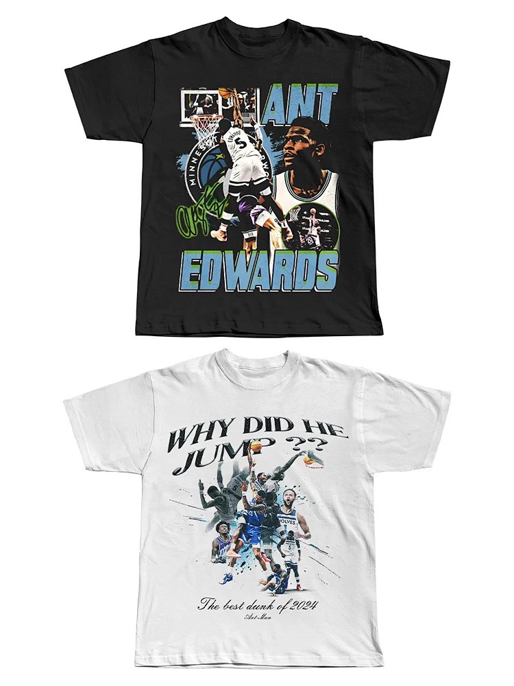 Lkn Edwards Star Dunk Blue Printed TShirt American Vintage Digital DirectPrint Pure Cotton Loose ShortSleeve