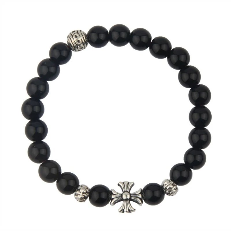 Chrome Hearts Pearl Bracelet with Maltese Cross and Beaded Charms White Bracelet Jewelry - 5