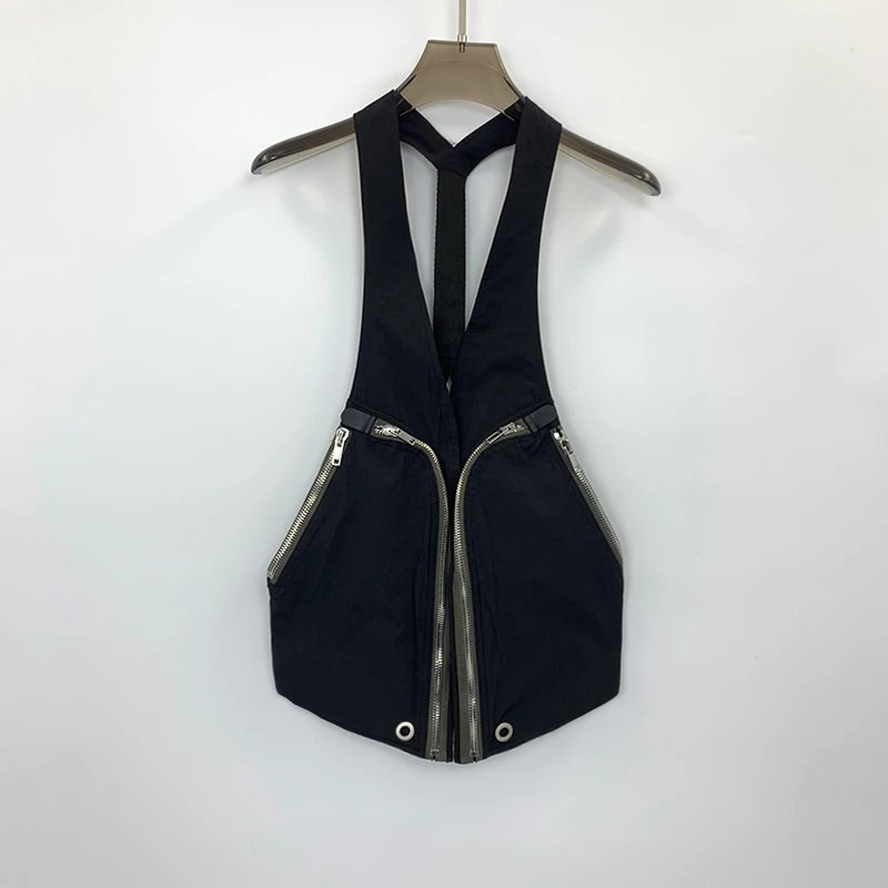 Biker Multi-Pocket Zipper Sleeveless Vest photo 2