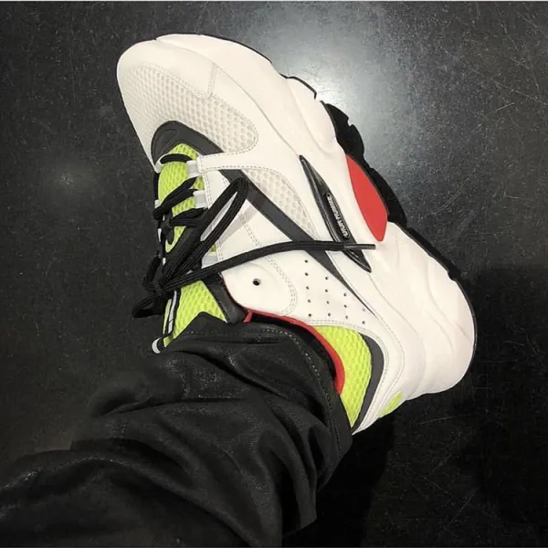 Balenciaga Triple S White Neon Green Red Chunky Sneakers - 1