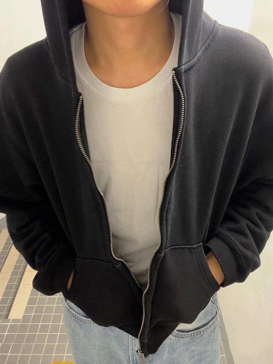 Street Kanye Solid Heavyweight Hooded · 4