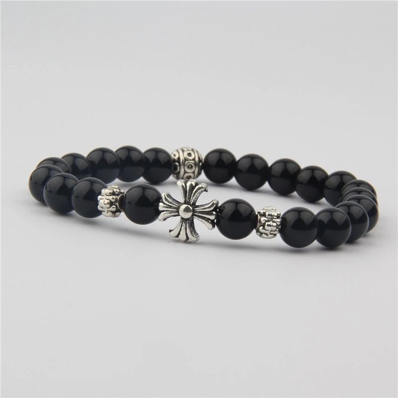 Chrome Hearts Pearl Bracelet with Maltese Cross and Beaded Charms White Bracelet Jewelry - 3