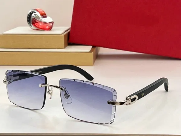 Design Rimless Gradient Blue Sunglasses - 1
