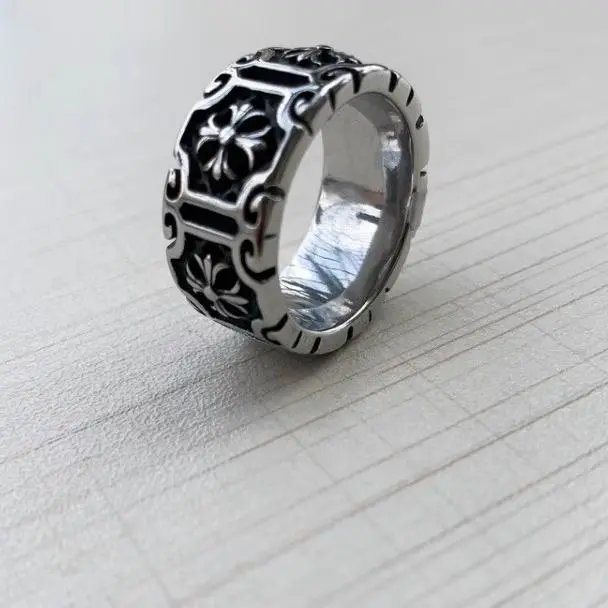 Chrome Hearts Silver Cross Motif Ring Set Jewelry - 9