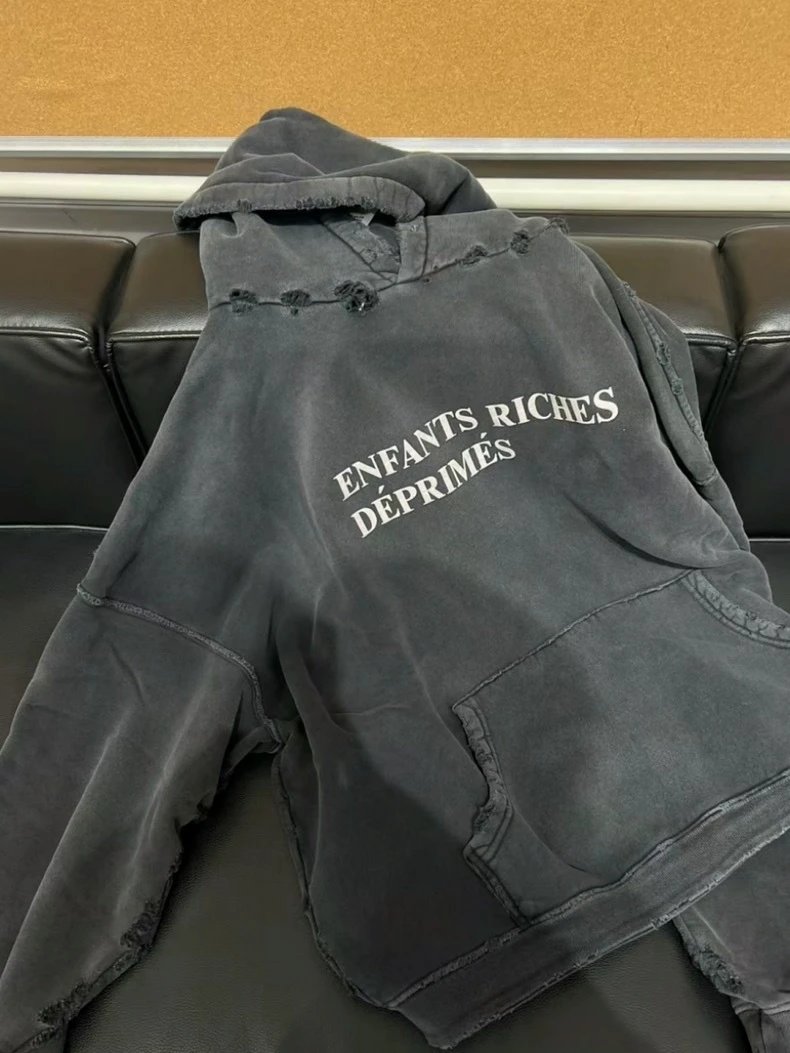 Enfants Riches Déprimés Distressed Gray Hoodie