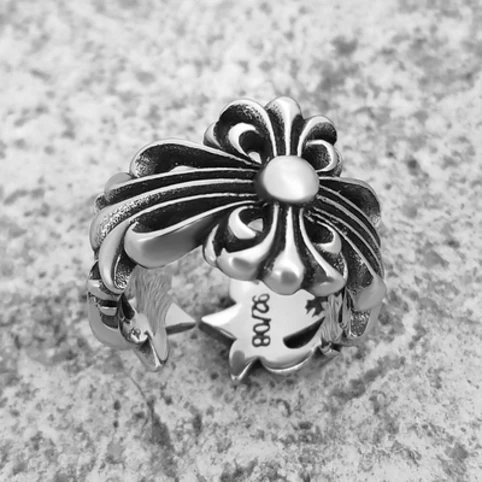 Chrome Hearts Silver Cross Motif Ring Set Jewelry - 14