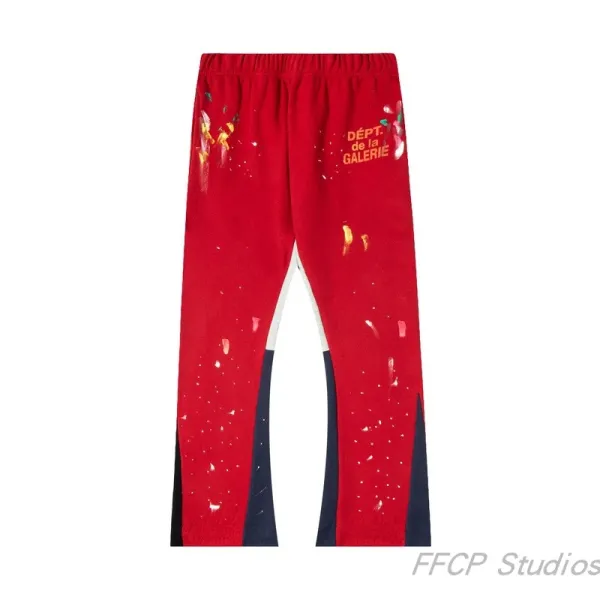 Gallery Dept Paint Splatter Sweatpants Red - 1