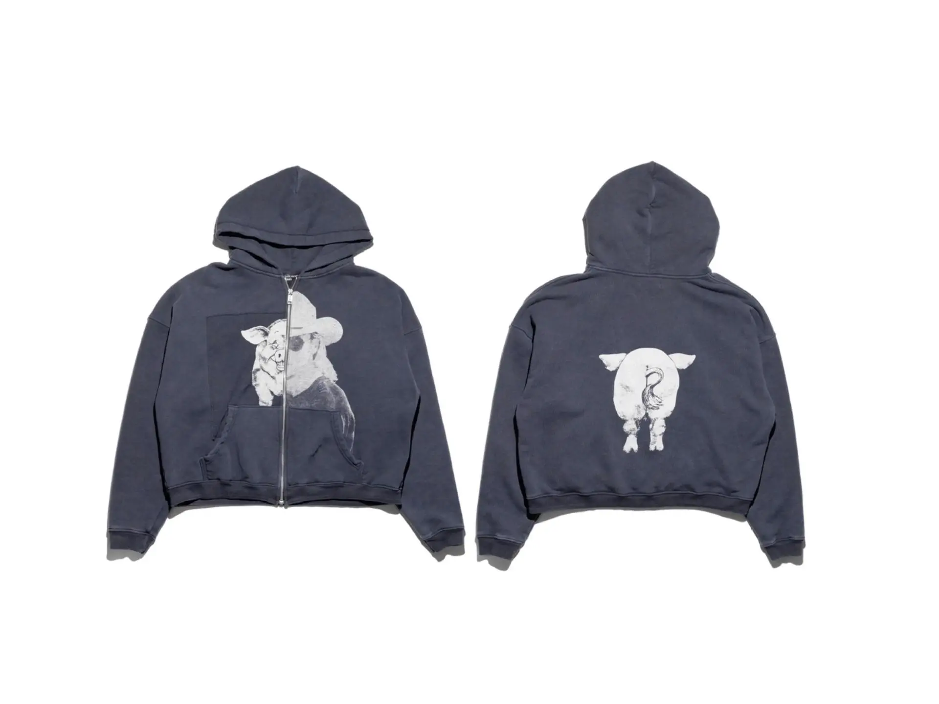 ERD Pig Cowboy Zip-up Hoodie - rep bluzy z kapturem