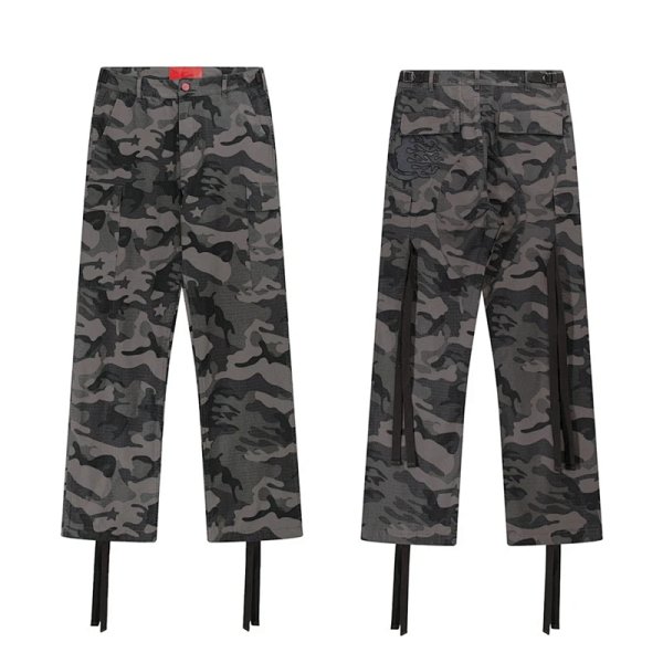 Design Camo Cargo Pants with Adjustable Straps Gray product listing in Litbuy spreadsheet finds