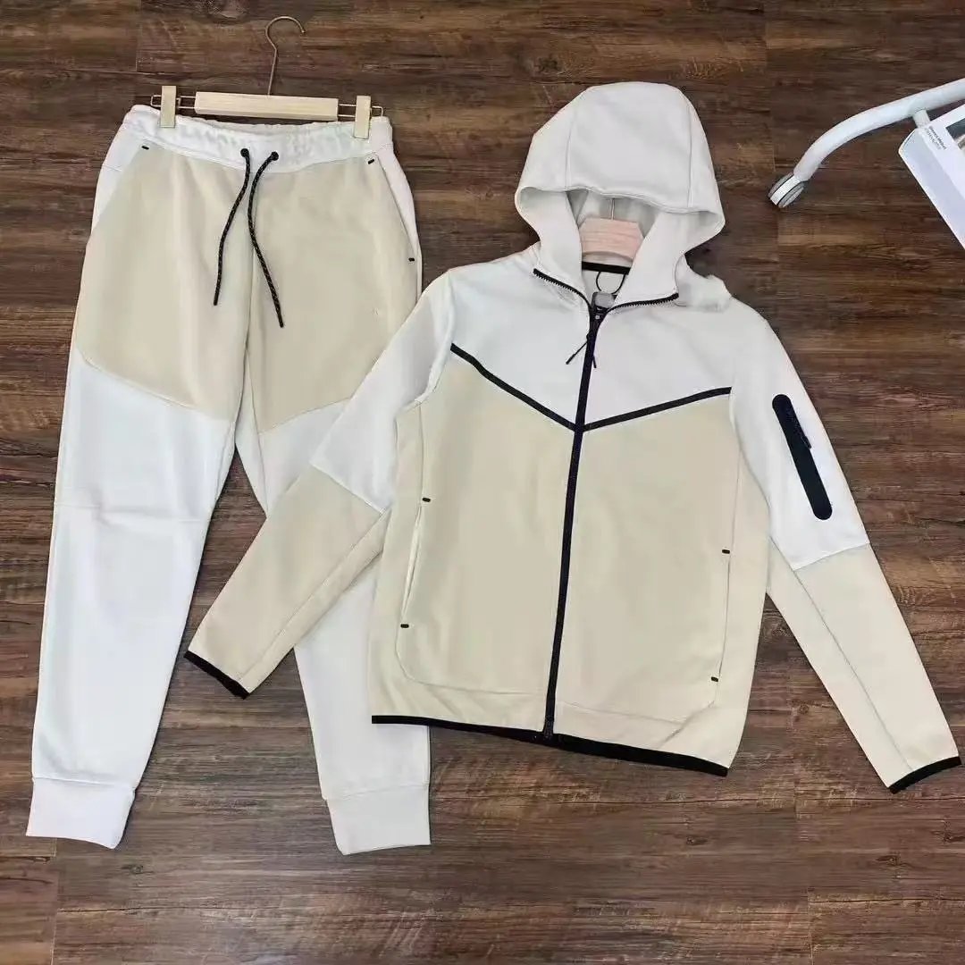 Men's Hooded Zip-Up Sweatshirt and Jogger Set - Casual Sportswear for Spring/Autumn