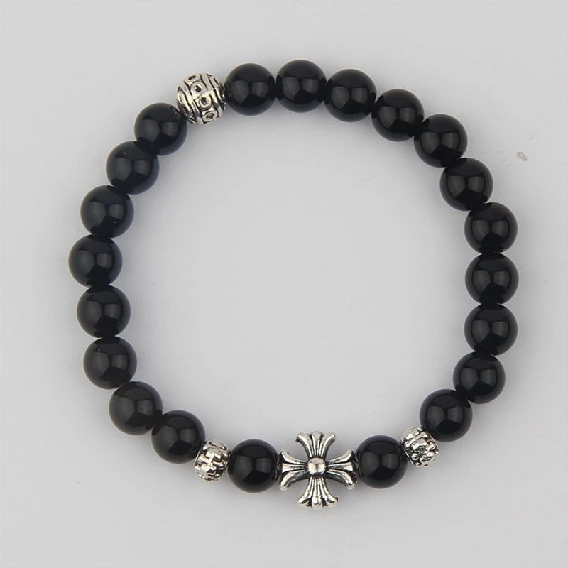 Chrome Hearts Pearl Bracelet with Maltese Cross and Beaded Charms White Bracelet Jewelry - 4