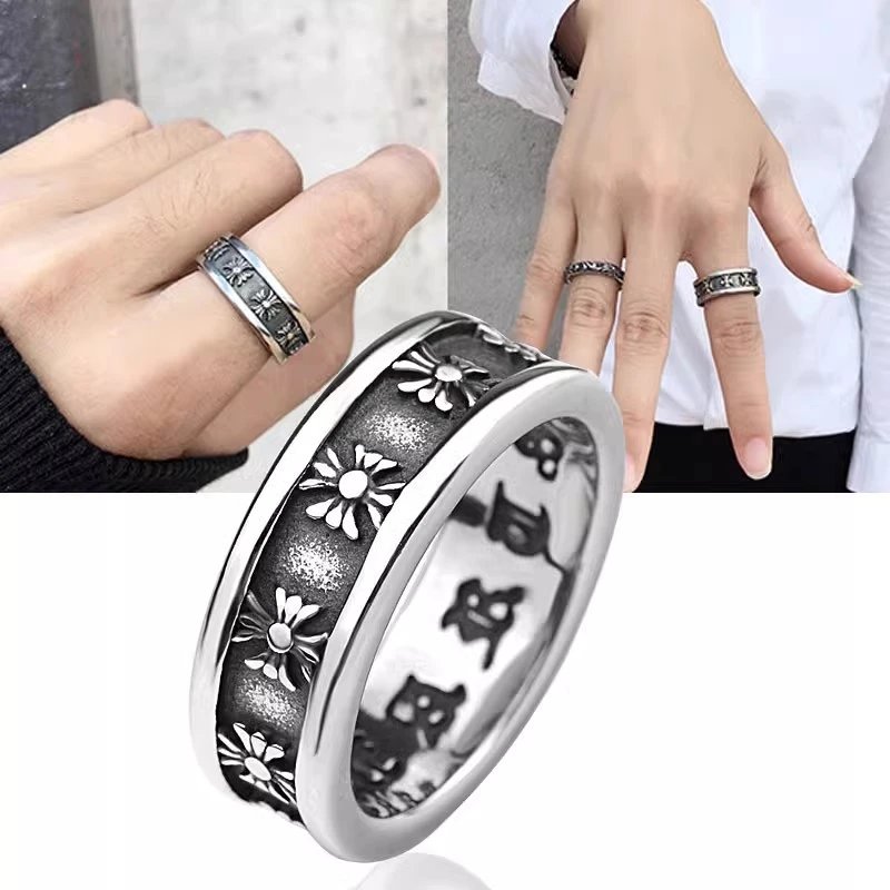 Chrome Hearts Silver Cross Motif Ring Set Jewelry - 8