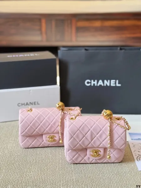 Chanel Mini Classic Flap Bag Pink Quilted Lambskin with Gold Hardware Shoulder Bags - 1