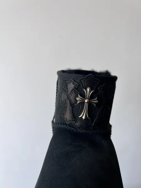 Chrome Hearts Cross Embroidered Suede Boot Brown - 3