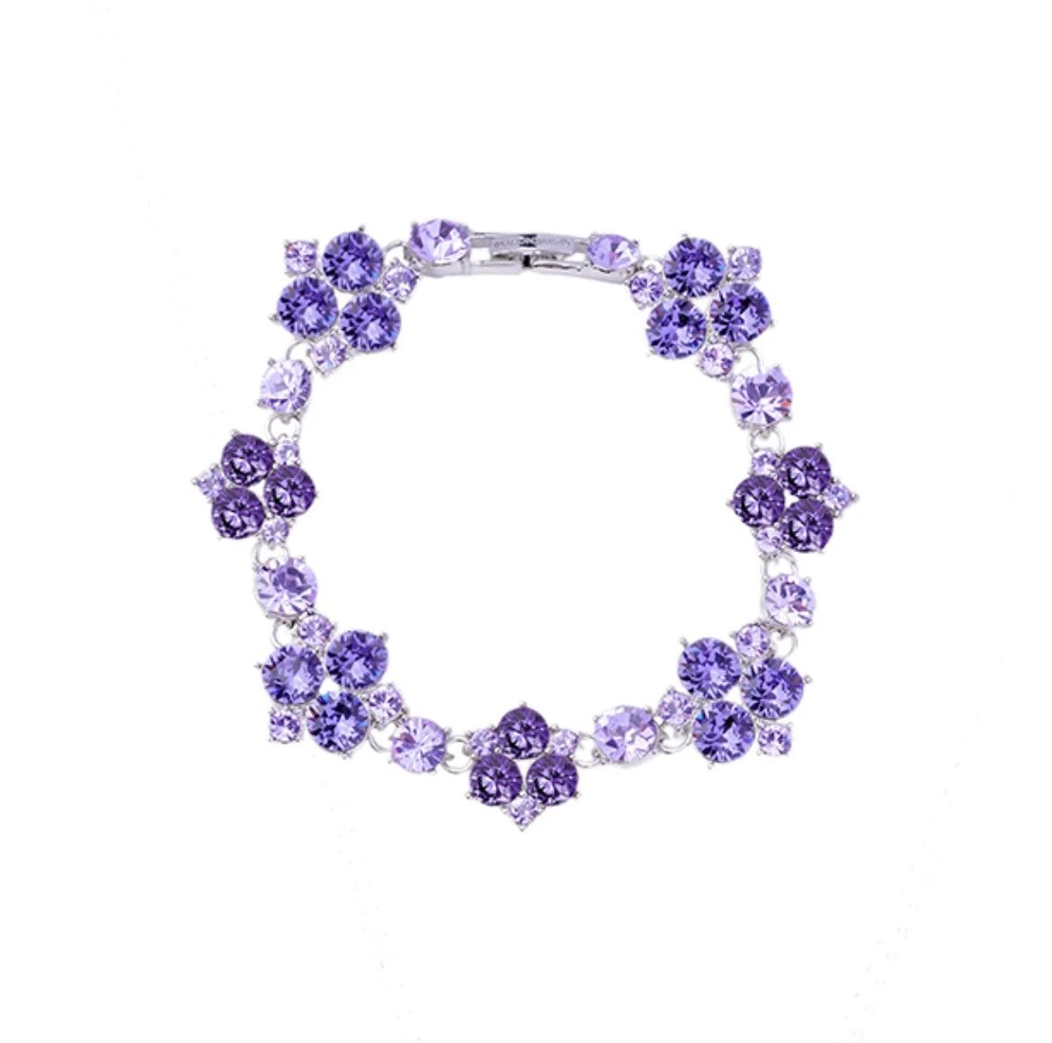 Swarovski Crystal Cluster Bracelet Purple Jewelry
