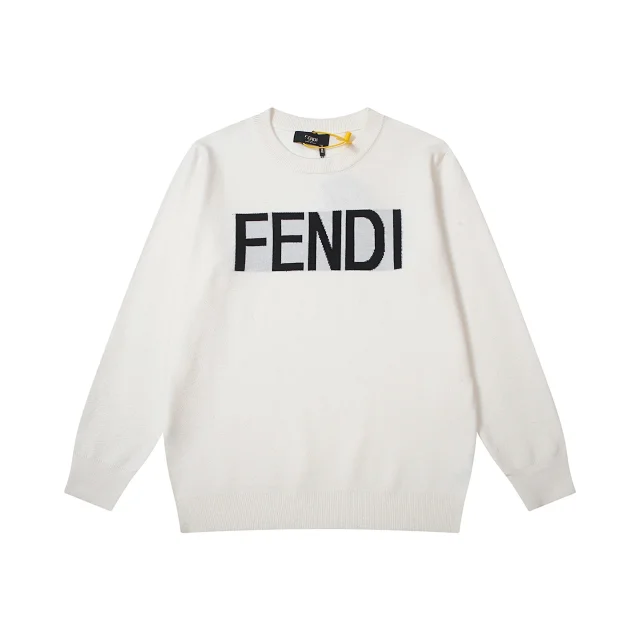 Fendi Knitwear Crew-Neck Logo and FF Monogram Knit Sweater product detail image 8