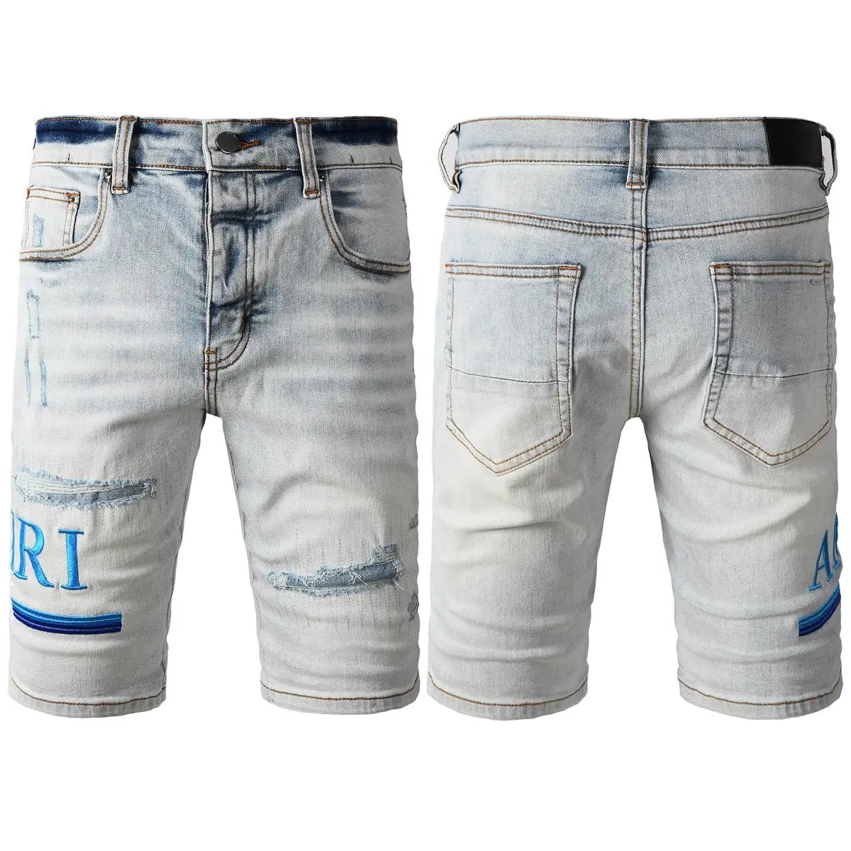 DSQUARED2 White Paint-Splatter Denim Shorts - 37/40