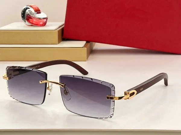 Design Rimless Gradient Blue Sunglasses - 5