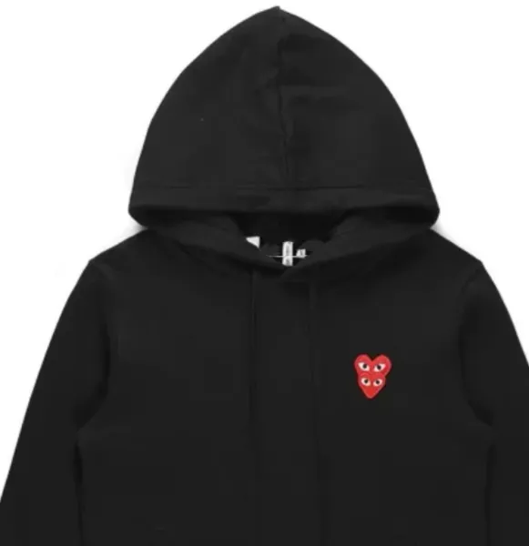 Comme des Garçons Play Heart Logo Black Hoodie - 1