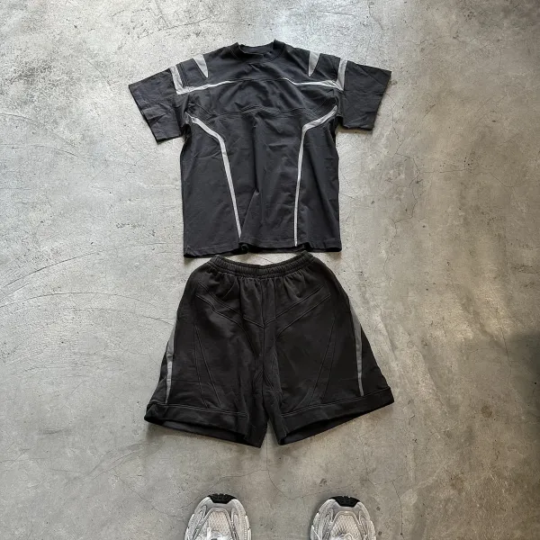 Design Technical Shorts Black with Reflective Stripes - 2