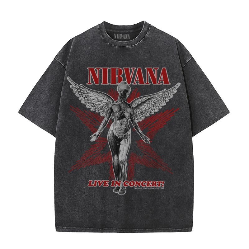 Nirvana Band Graphic Oversized T-Shirt Black - 14