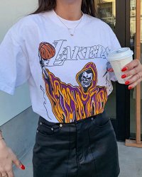 LA white Lakers short sleeve