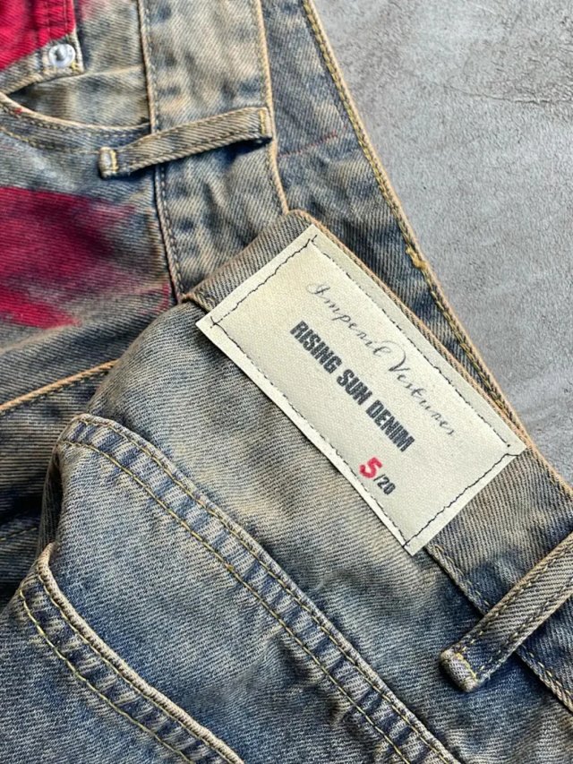 2000s Red/Grey Washed Jeans: seller detail photo 2