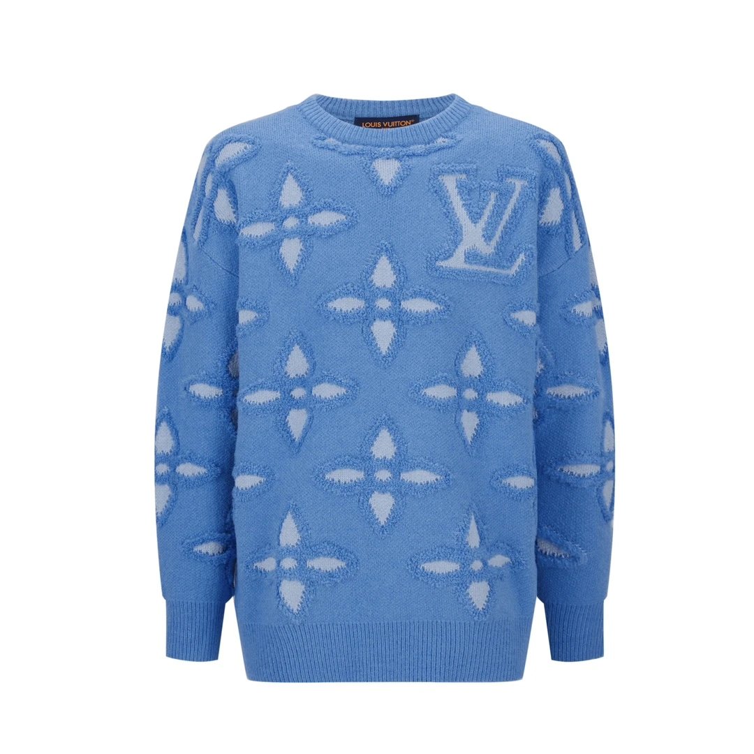 Prada Logo Knit Sweater Beige with Burgundy Trim - 7