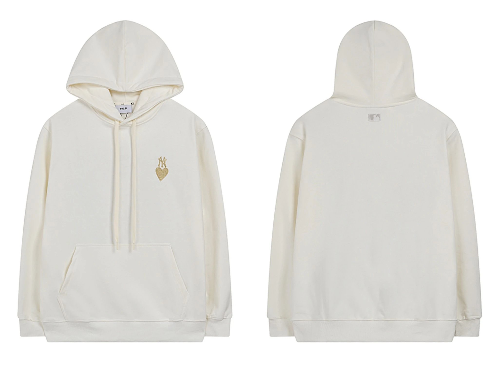 MLB New York Yankees and Boston Red Sox Logo Hoodie in Cream and Olive - 8