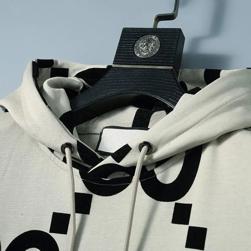Gucci GG Monogram Contrast Panel Hoodie and Sweatpants Set White Tracksuit product detail 15 in Litbuy spreadsheet finds