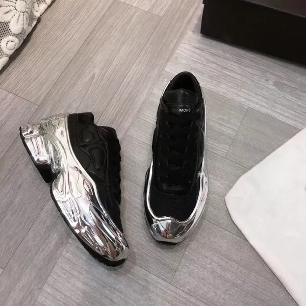 Design Mons Chunky Metallic Silver Gray Sneakers Chunky Sneakers - 4
