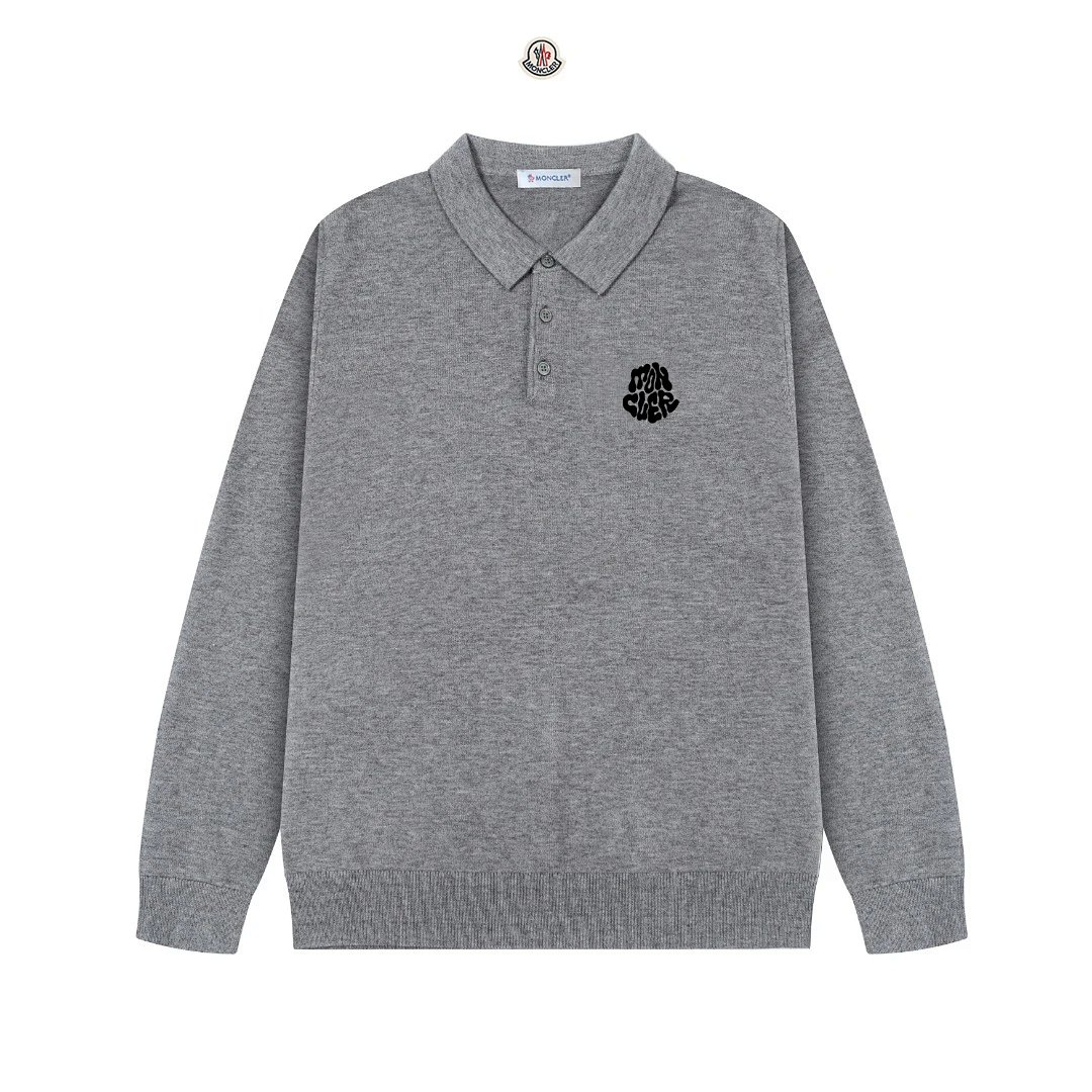 Moncler Tennis Polo Gray Sweater Polo Shirt product detail 14 in Litbuy spreadsheet finds