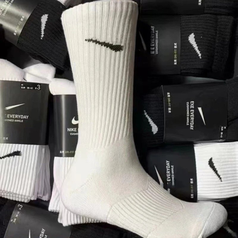 Suwan Nike Thickened Sweat-Absorbing Towel Bottom Long Tube Sports Socks for Men and Women Thin Fitness Running Basketball Socks