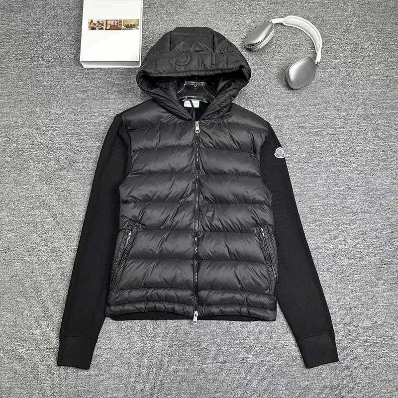 Mo25 High-Version Winter New Arrival Knit Paneled Lightweight Stand Collar Down Jacket Unisex Cardigan Coat