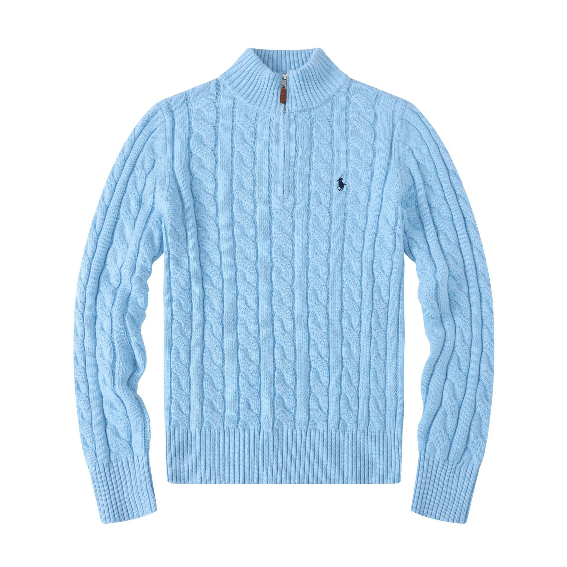 Half-height zipper fog blue sweater [little dark horse]
