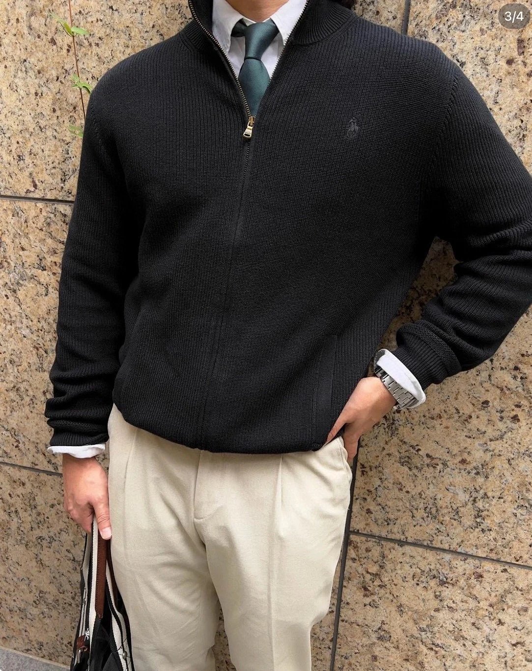 Polo Ralph Lauren Ribbed Zip-Up Sweater Beige product detail 16 in Litbuy spreadsheet finds