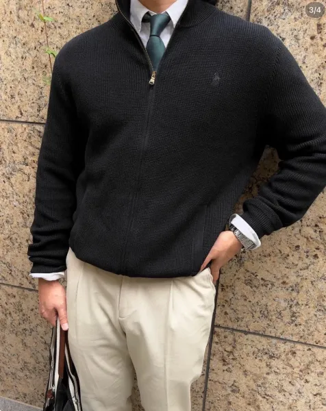 Ralph Lauren Polo Knit Zip-Up Sweater Beige - 17