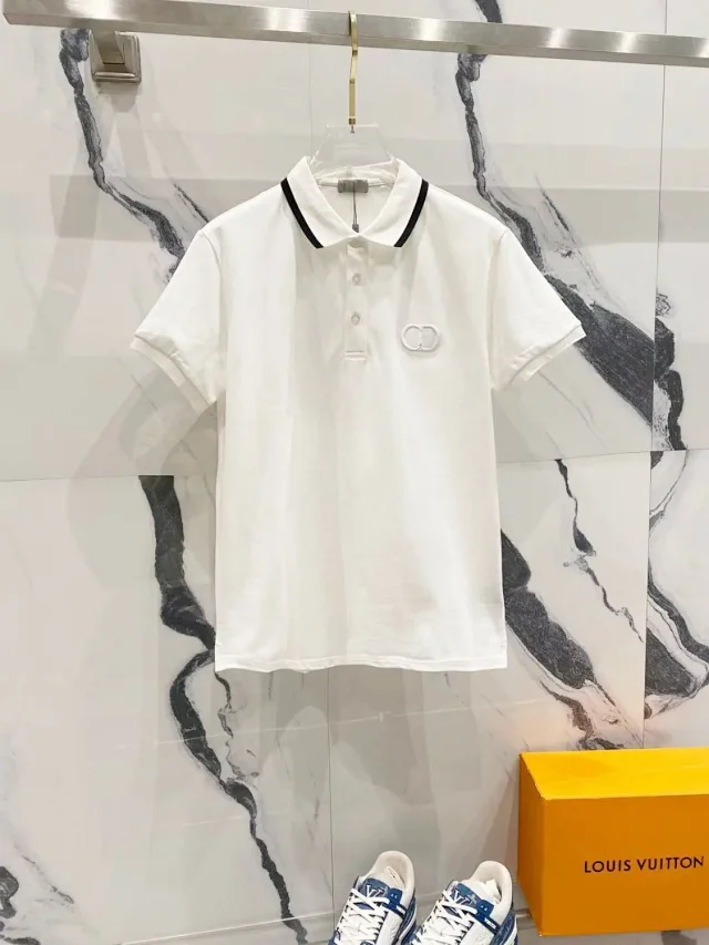 Dior T-Shirts Embroidered logo crew-neck short-sleeve product detail image 13
