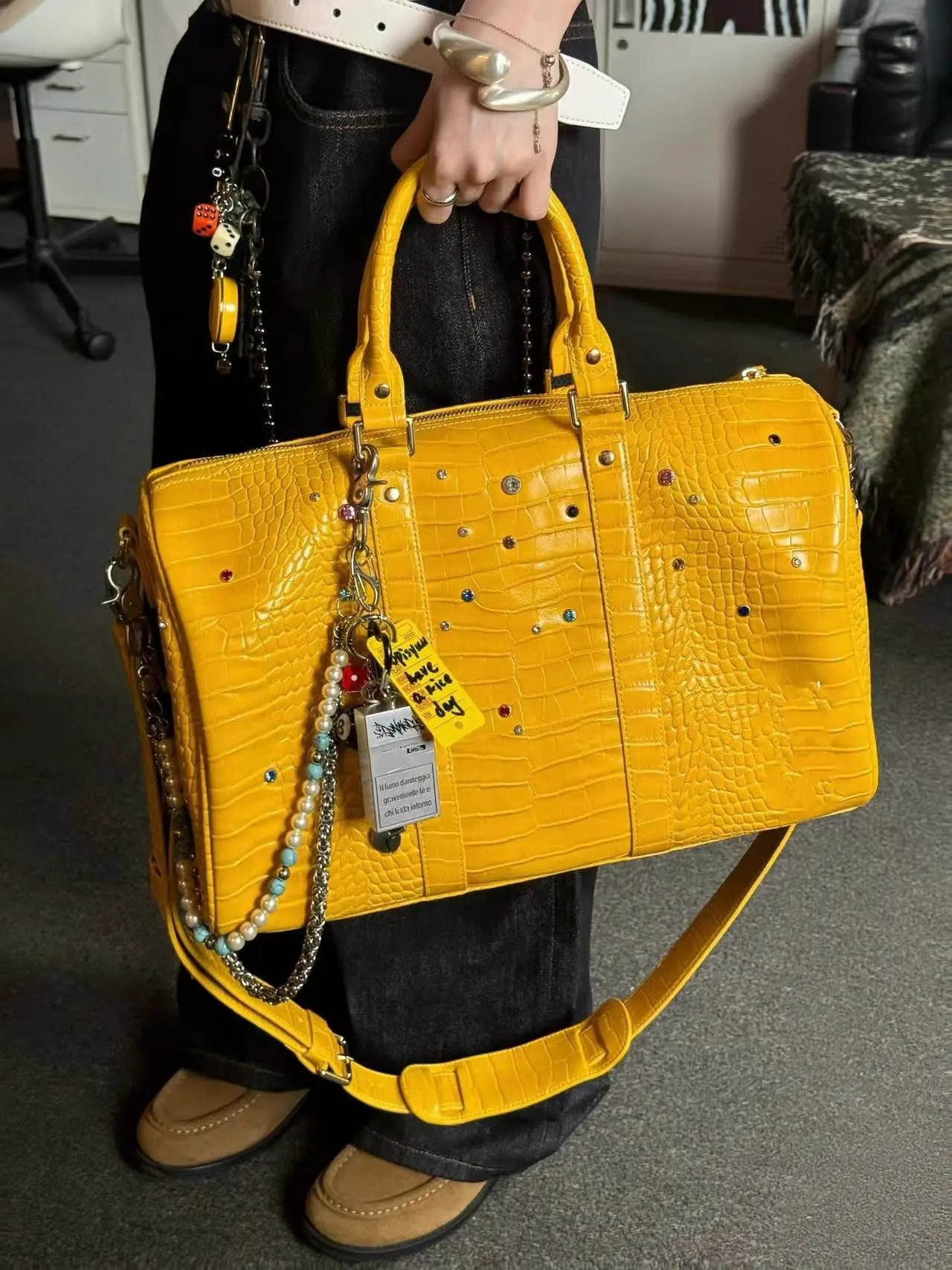 Rhinestone Gem Satchel 5