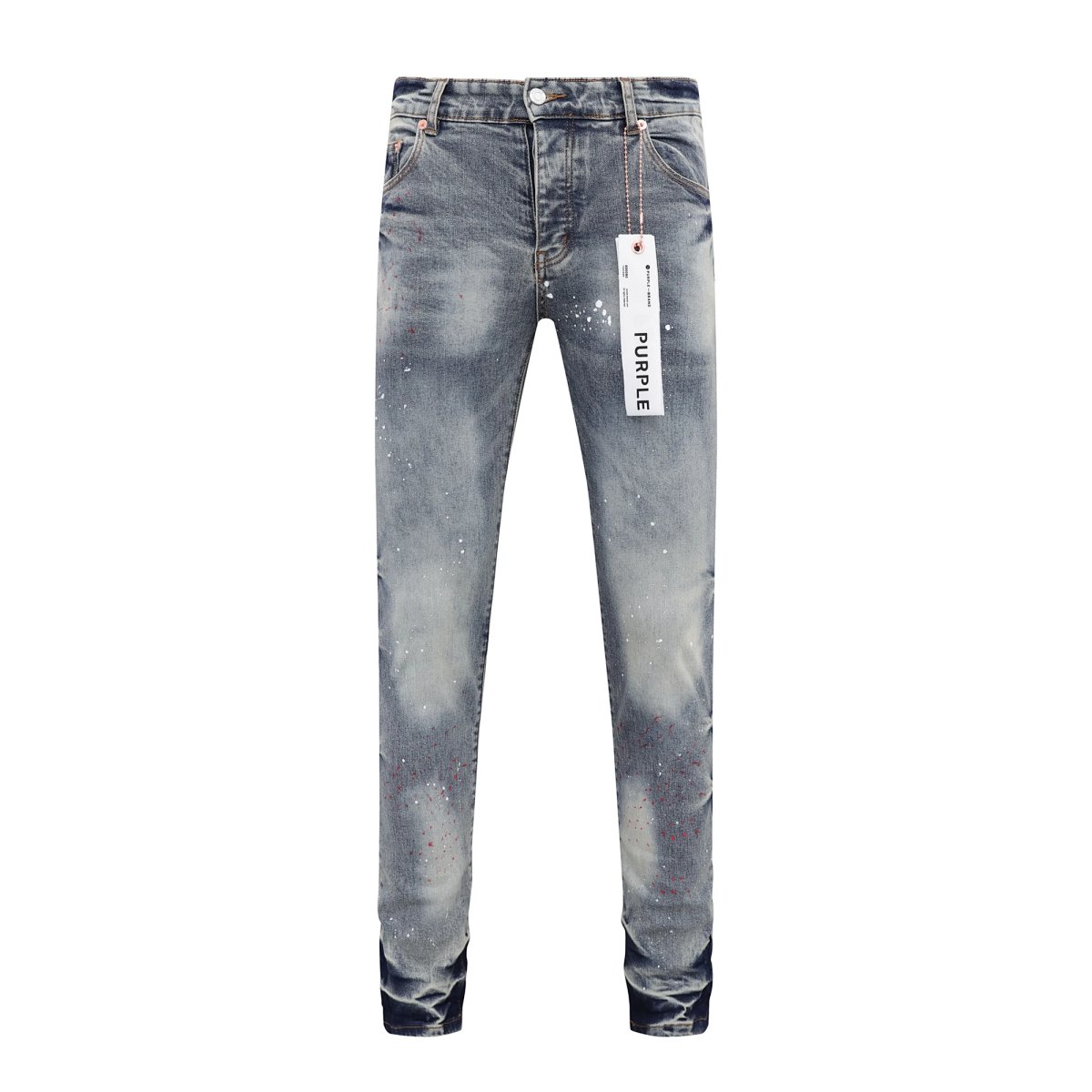 Purple Brand Distressed Paint-Splatter Jeans Light Blue product detail 15 in Litbuy spreadsheet finds