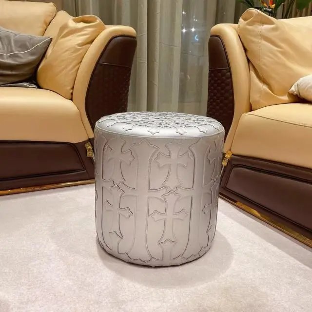 New Silver Round Stool