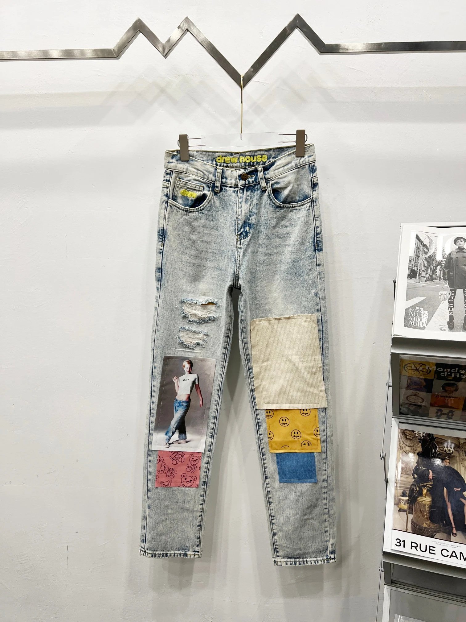 Drew House Distressed Acid Wash Jeans - 8