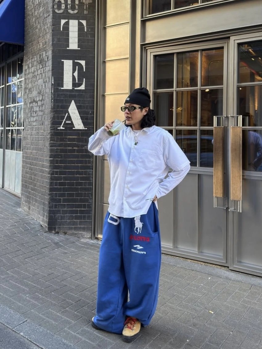 Bmcmowalolalnd London Limited Edition Blue Angel Warhorse Embroider Baggy Sweatpants Joggers