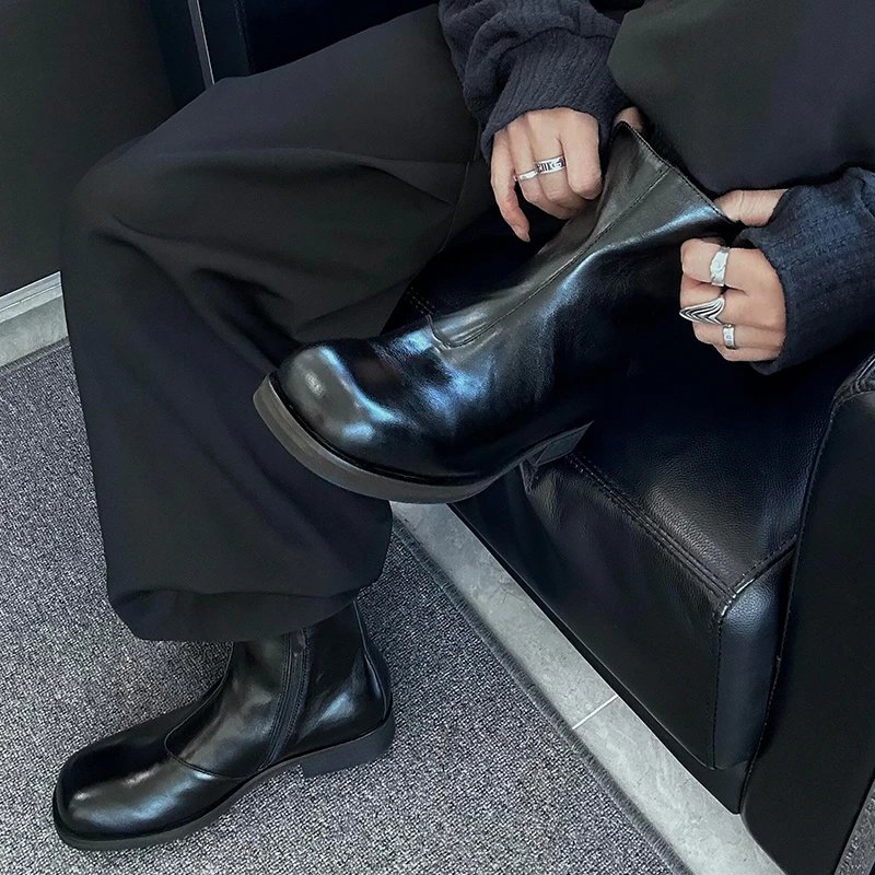 Men's Martin Boots High-Top Chelsea Boots With Thick Soles · 6
