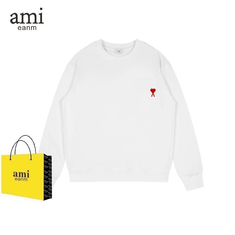 Ami White Long Sleeve Sweatshirt