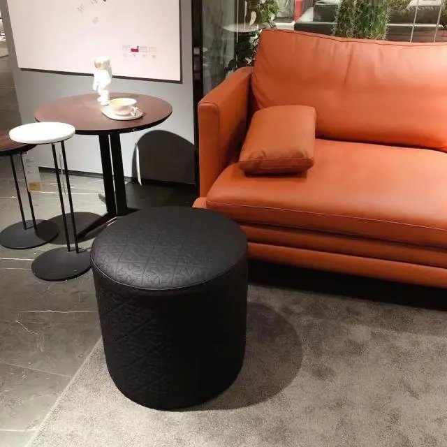 New Pure Black Round Stool