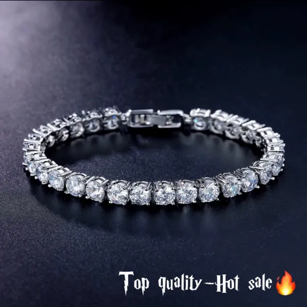 Design Tennis Bracelet Silver Cubic Zirconia Bracelet Jewelry - 1