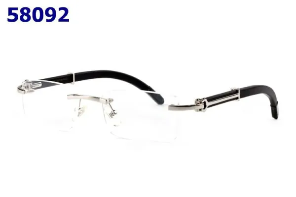 Design Rimless Optical Glasses Black Silver Frame Eyewear - 1