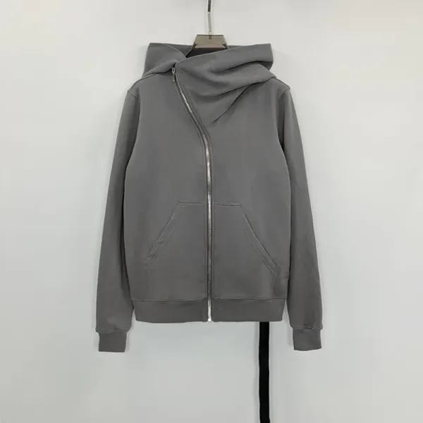 Design Asymmetrical Zip Hoodie Gray - 1