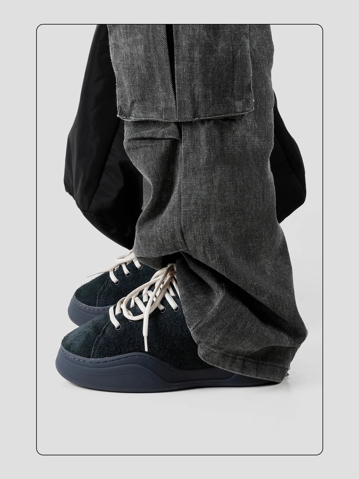 Design Fuzzy Slip-On Sneaker Black with Cream Laces - 12